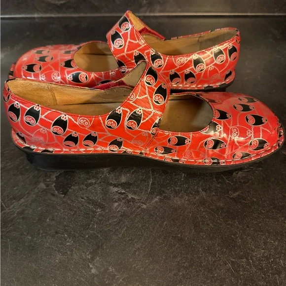 Alegria Paloma Coral Owl print Mary Jane shoes US 9.5-10 - Picture 8 of 11